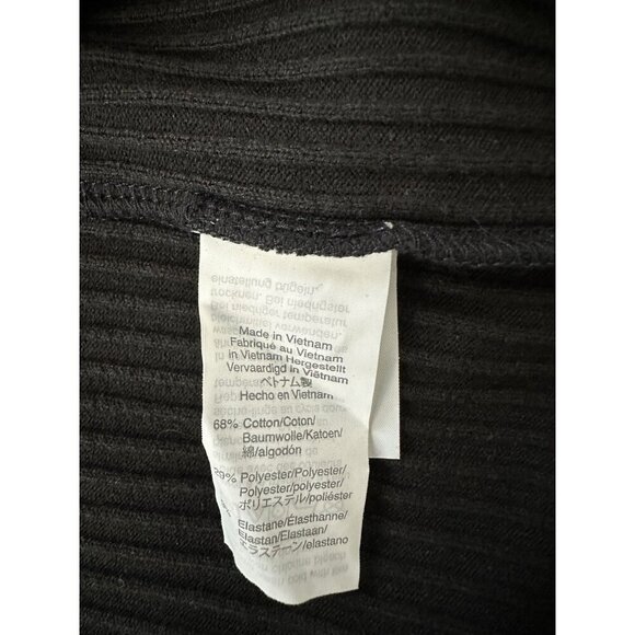 Madewell Dress Size M Button Front Ribbed Knit Mini Black Cotton Blend - Picture 7 of 12